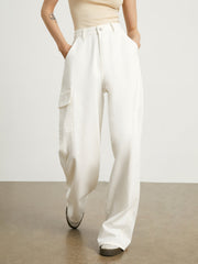 Minimalist White Denim Trendy Wide Leg Jeans