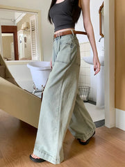 Washed Wide-leg Korean Fashion Jeans
