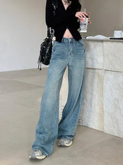 High Waist Ripped Vintage Streetwear Wide Leg Jeans