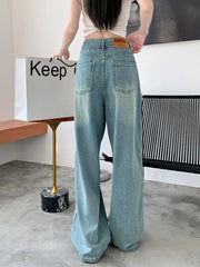 Vintage Washed Wide Leg Jeans