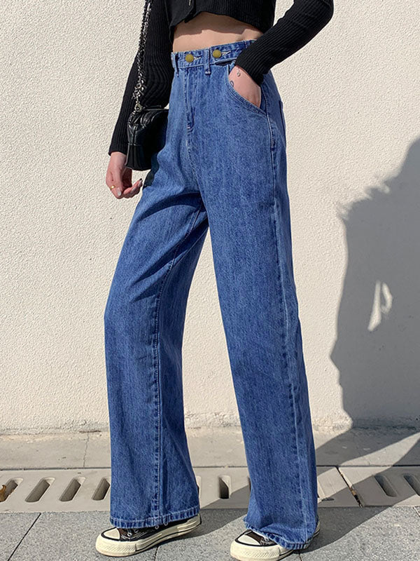 Baggy-Boyfriendjeans mit hoher Taille