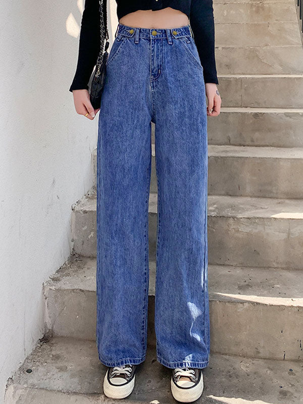 Baggy-Boyfriendjeans mit hoher Taille