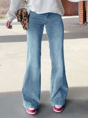 Mid Waist Washed Boyfriend Jeans