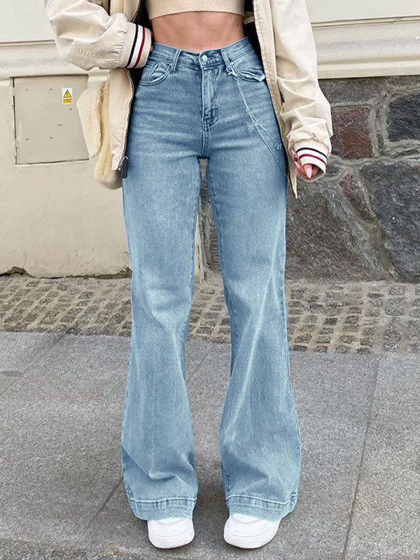 Mid Waist Washed Boyfriend Jeans