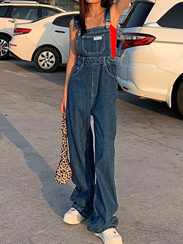 The Rae Rae Effect Blue Vintage Washed Effect Boyfriend Denim Overalls – Rae Jeans