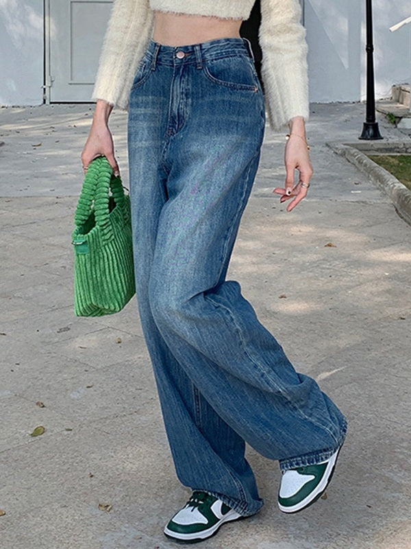 Faded Denim Baggy Boyfriend Jeans