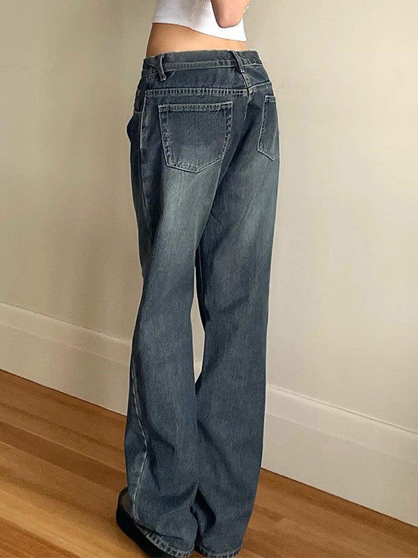 Vintage Boyfriendjeans in blauer Waschung