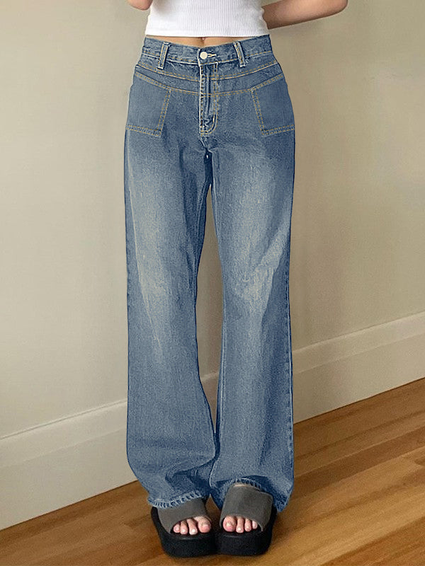 Vintage Boyfriendjeans in blauer Waschung