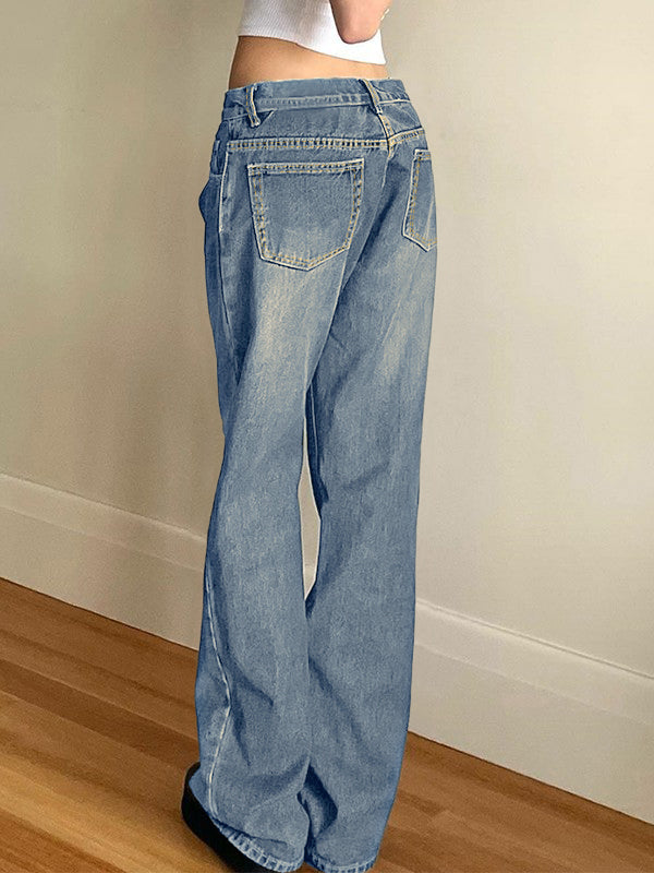 Vintage Boyfriendjeans in blauer Waschung