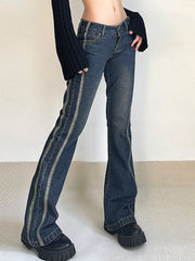 Panel Striped Vintage Flare Jeans