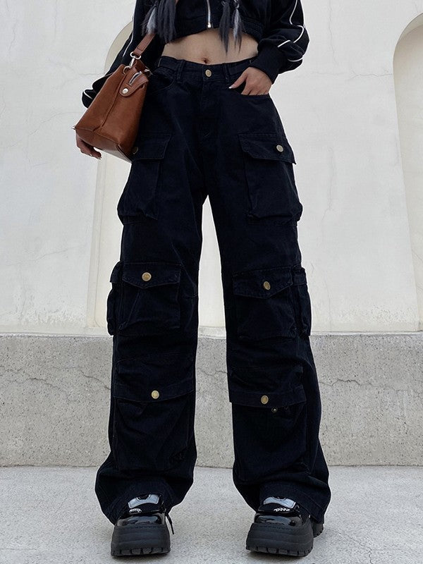 Vintage Baggy Cargo Jeans mit mehreren Taschen