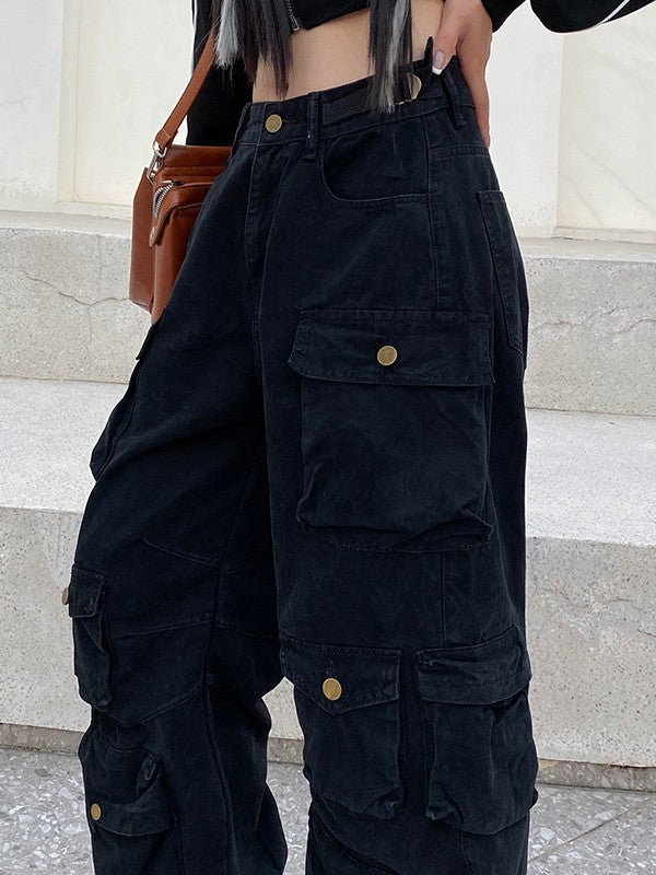 Vintage Baggy Cargo Jeans mit mehreren Taschen