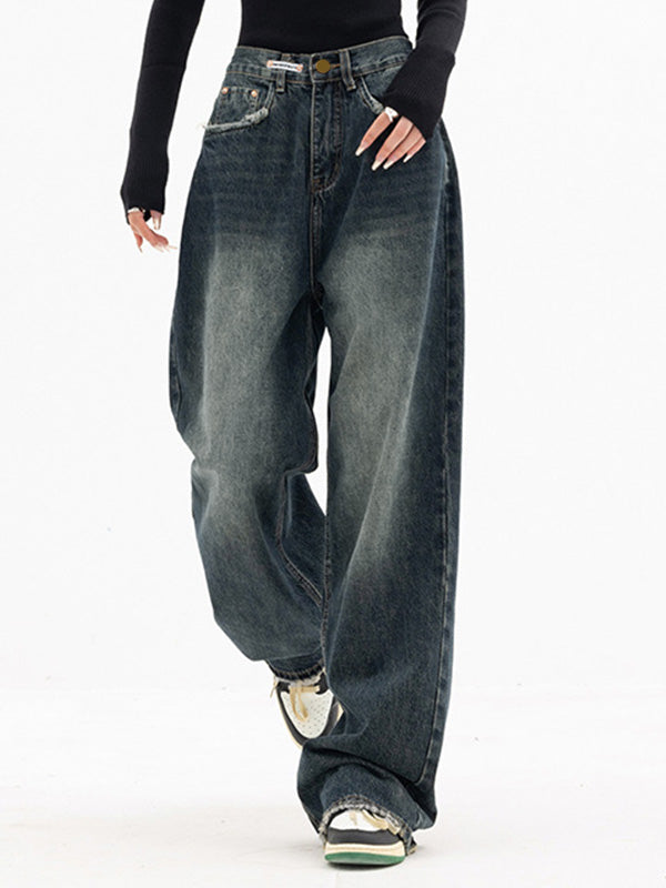 Dunkel verwaschene Vintage Baggy Boyfriendjeans