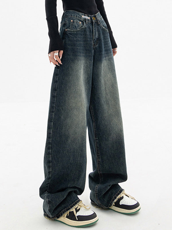 Dunkel verwaschene Vintage Baggy Boyfriendjeans