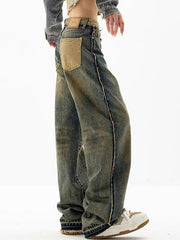 Vintage Wash Distressed Boyfriend Jeans