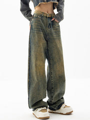 Vintage Wash Distressed Boyfriend Jeans