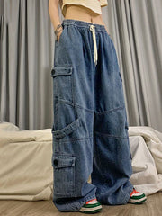 Baggy-Cargojeans in Punk-Blauwaschung