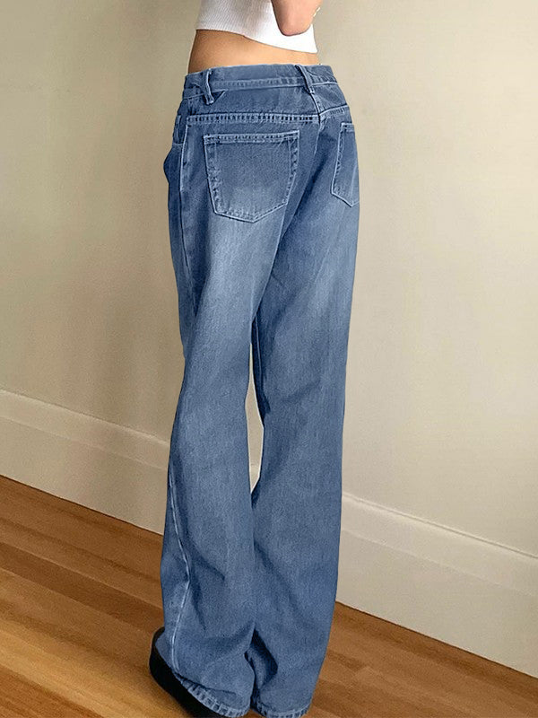 Washed Classic Denim Boyfriend Jeans