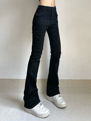 Washed Black Y2K Flare Jeans