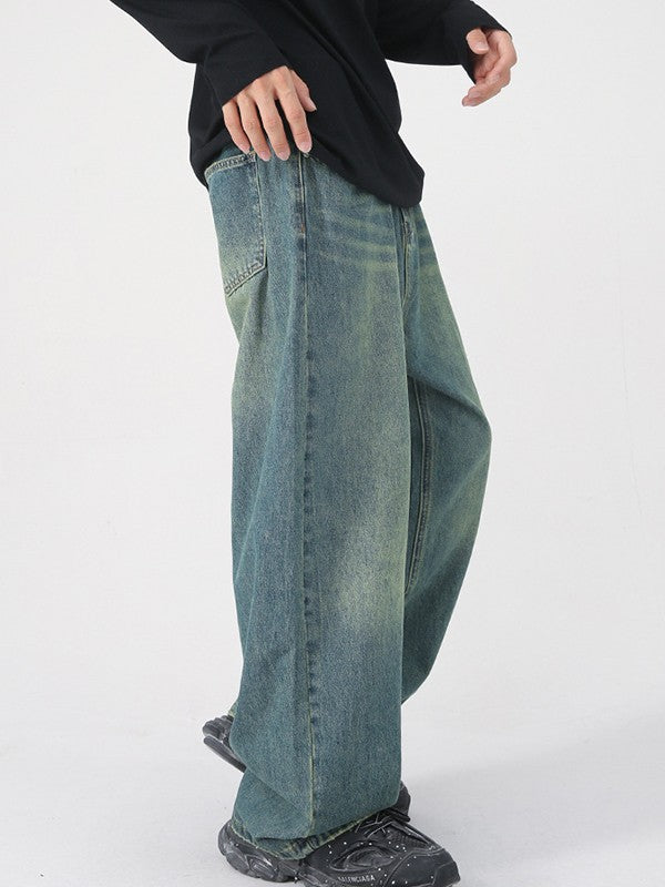 Men's Faded Vintage Denim Loose Jeans