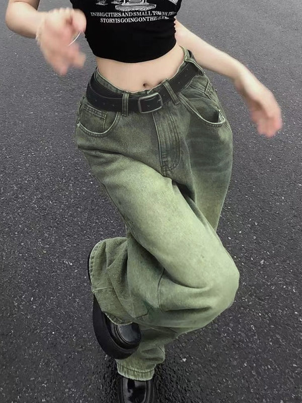 Vintage Wash Green 90s Boyfriend Jeans