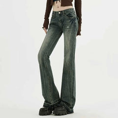 American Retro High Waist Cargo Streetwear Jeans