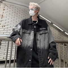 Color oversized jean jacket for men