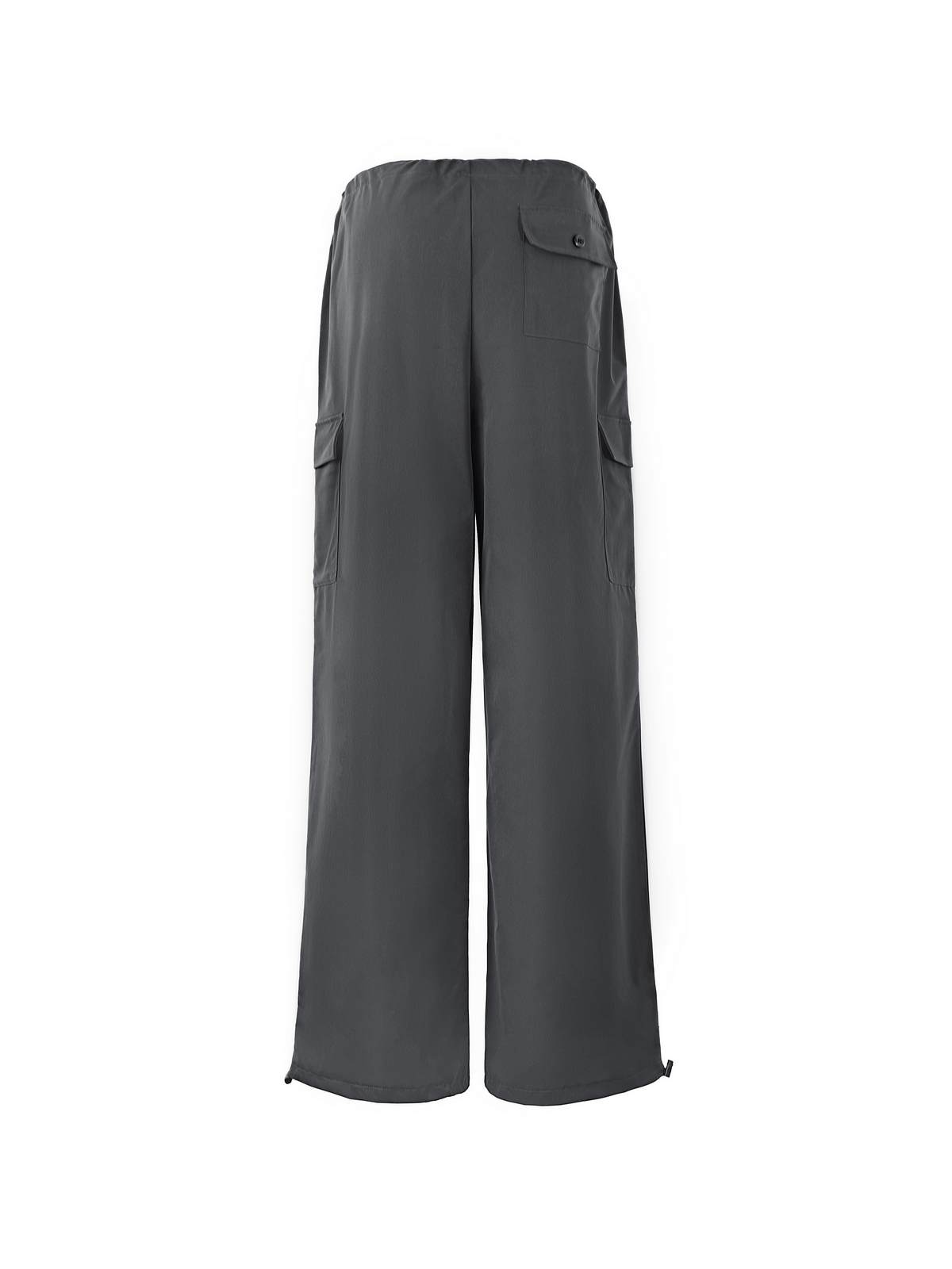 Graue Y2K Baggy Cargohose mit Kordelzug