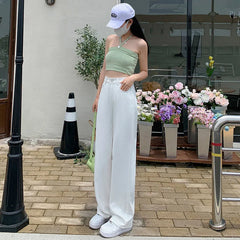 Retro Thin Purple Wide Leg Straight Denim Jeans