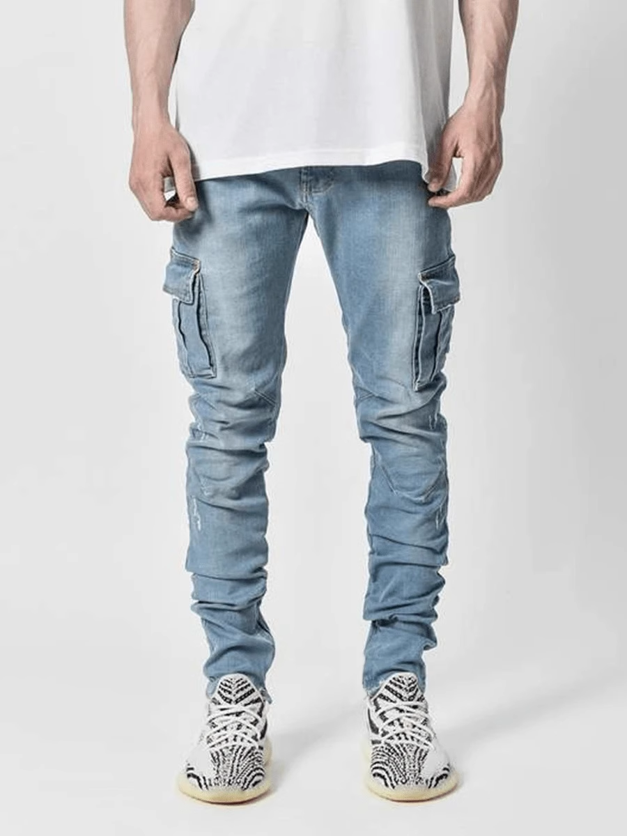 Reworked men worker jeans