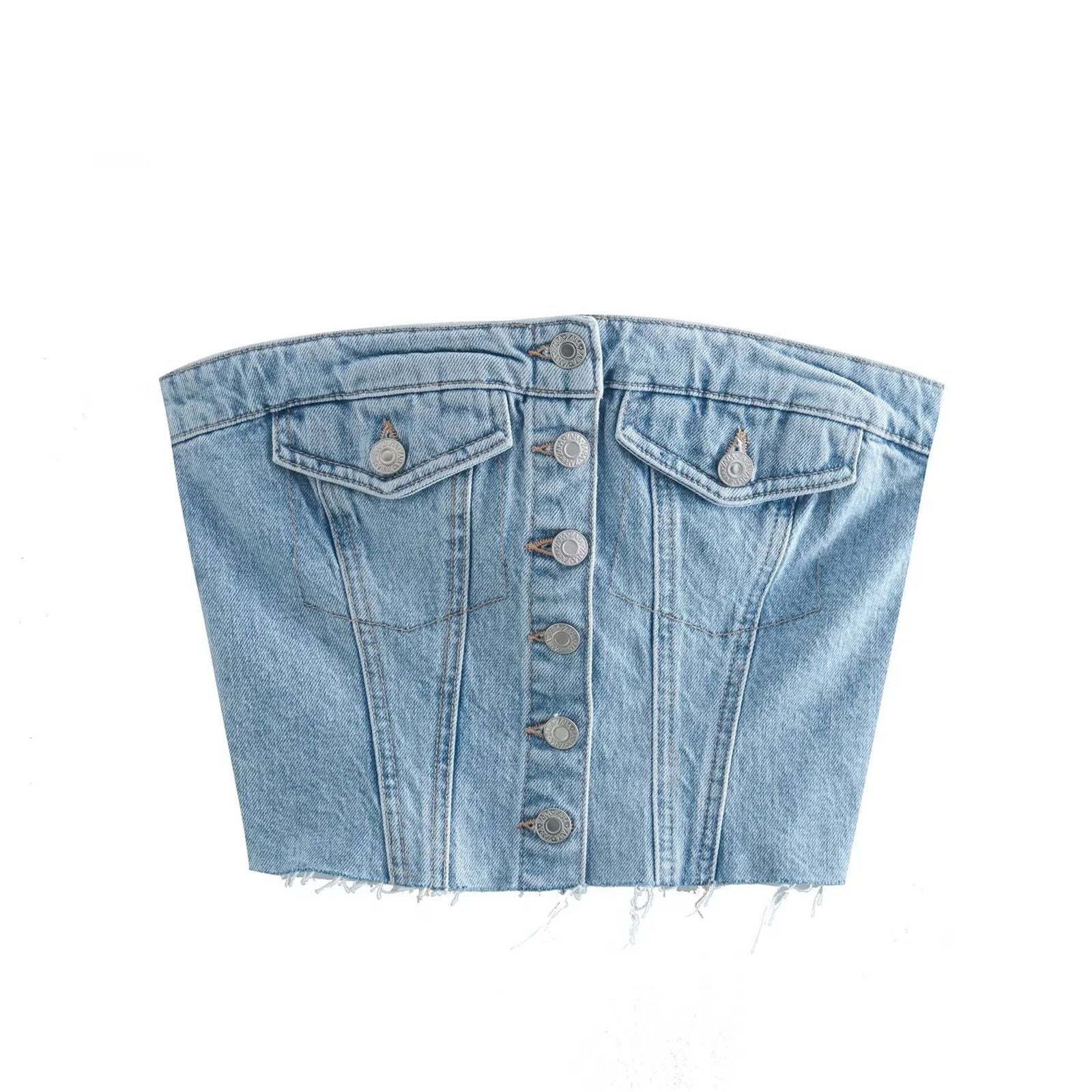 Slimming corset denim vest