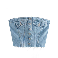 Slim fit denim vest