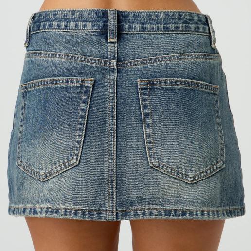 Slim Fit Casual Stretch Washed Denim Skirt