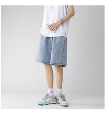 Light blue men jeans shorts