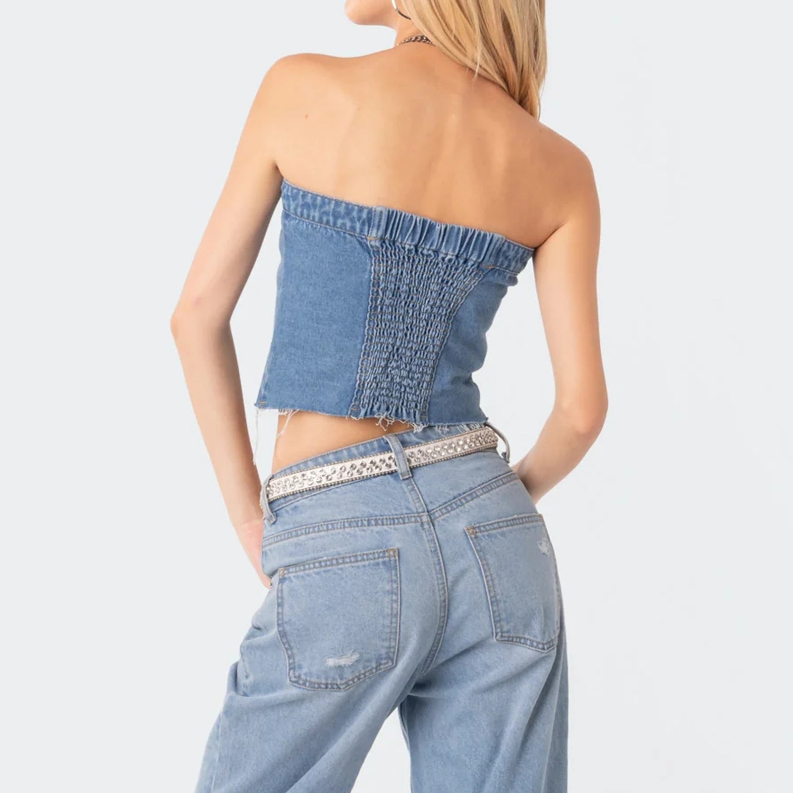 Slimming corset denim vest
