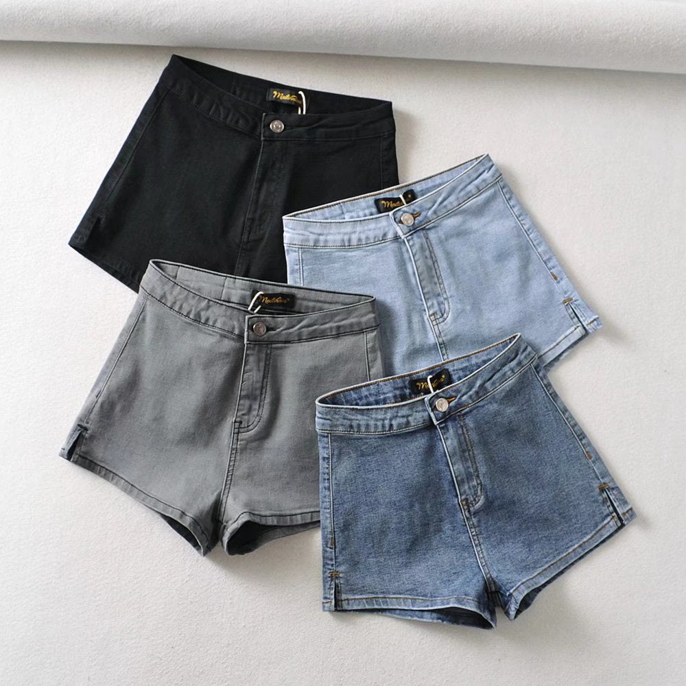 Stretchy skinny women denim shorts