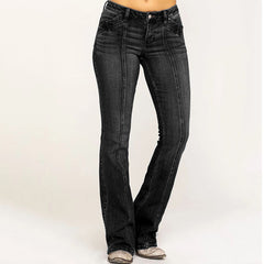 Slim Fit Washed Flared Jeans
