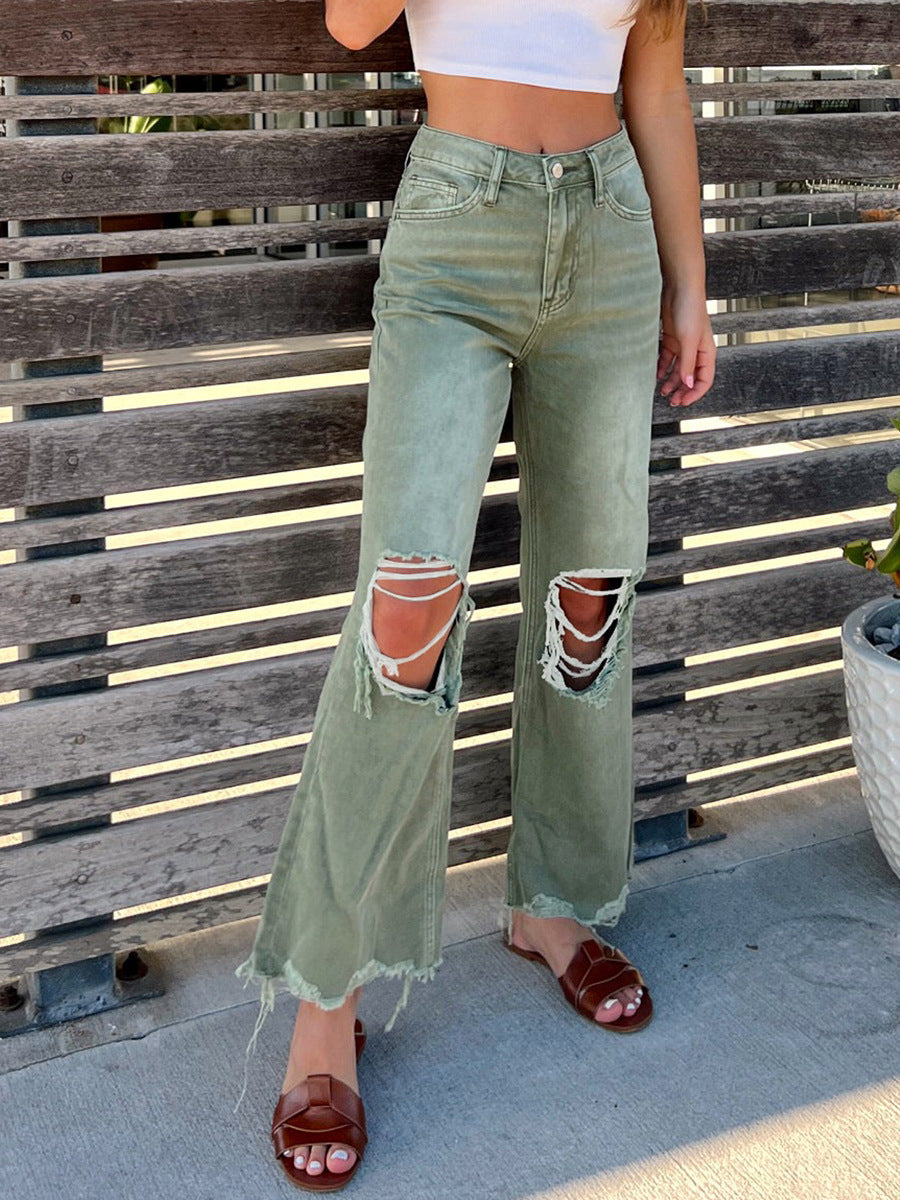 Ripped Jeans Straight Loose Jeans