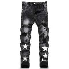 Graffiti star print men jeans