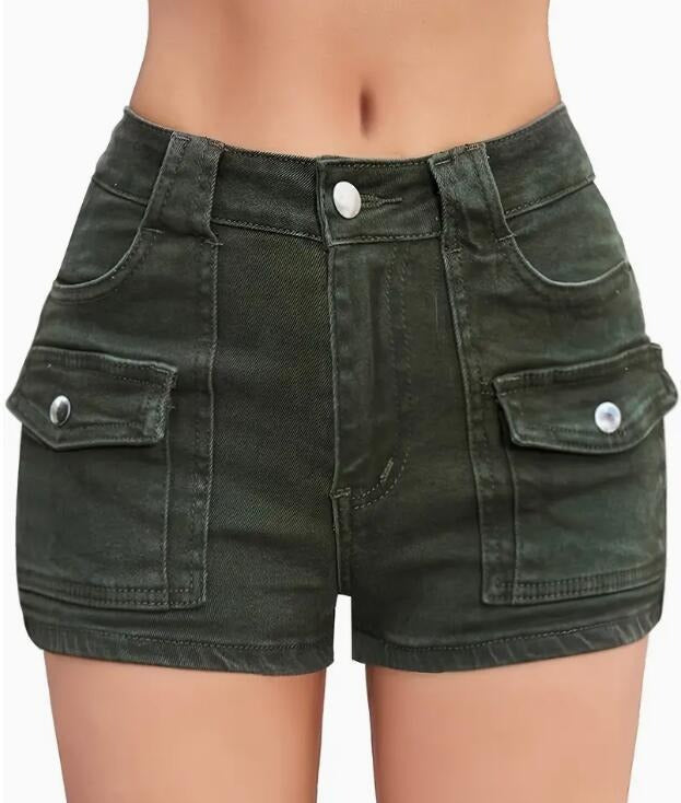 Street Stretch Solid-Colored Jeans And Shorts