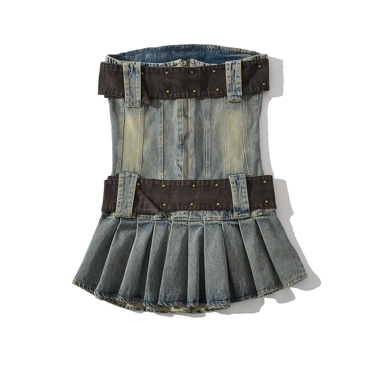 Women strapless  denim dress