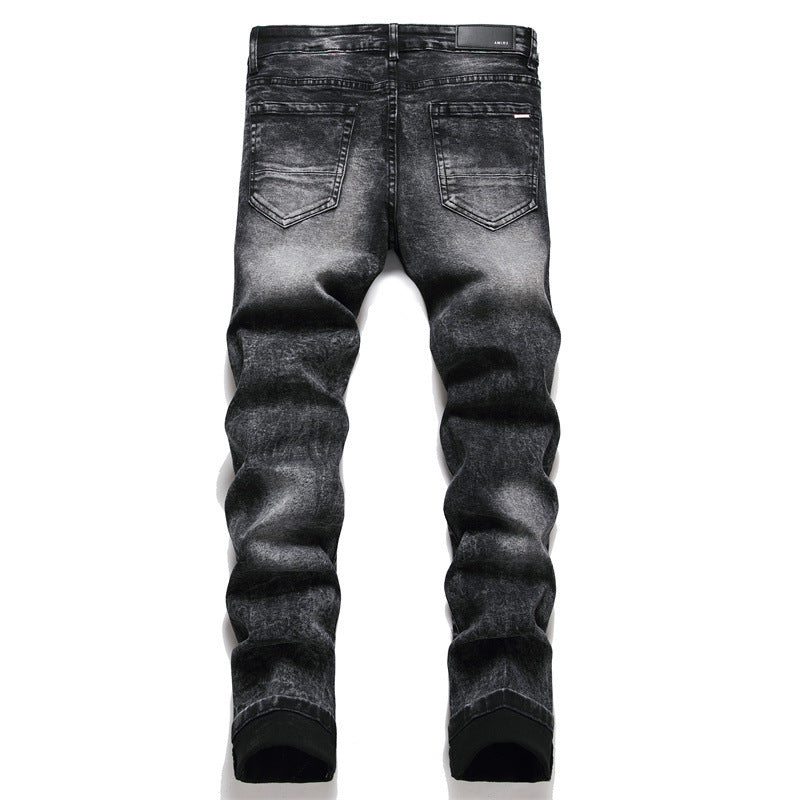 Herrenjeans mit Graffiti-Sternen-Print