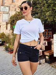 Street Stretch Solid-Colored Jeans And Shorts
