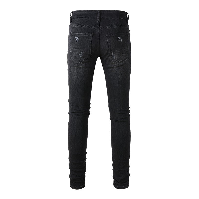 Stylish distressing skinny men jeans