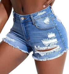 Ripped high waist slim jeans