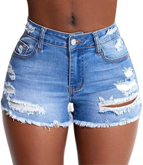 Ripped high waist slim jeans