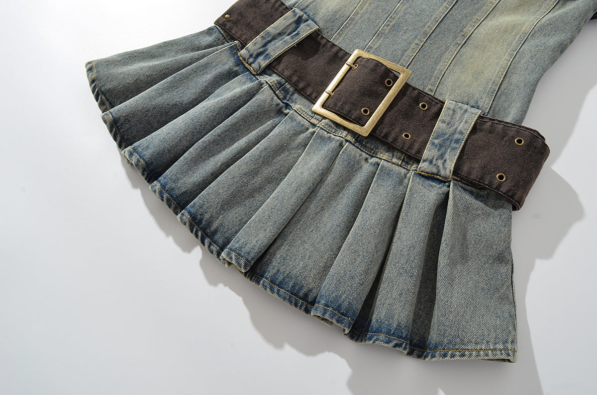 Women strapless  denim dress