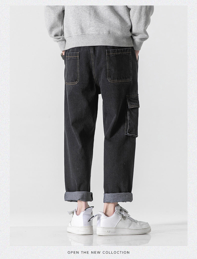 Baggy-Cargo-Jeans im Stonewashed-Look