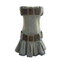 Women strapless  denim dress