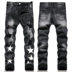 Graffiti star print men jeans